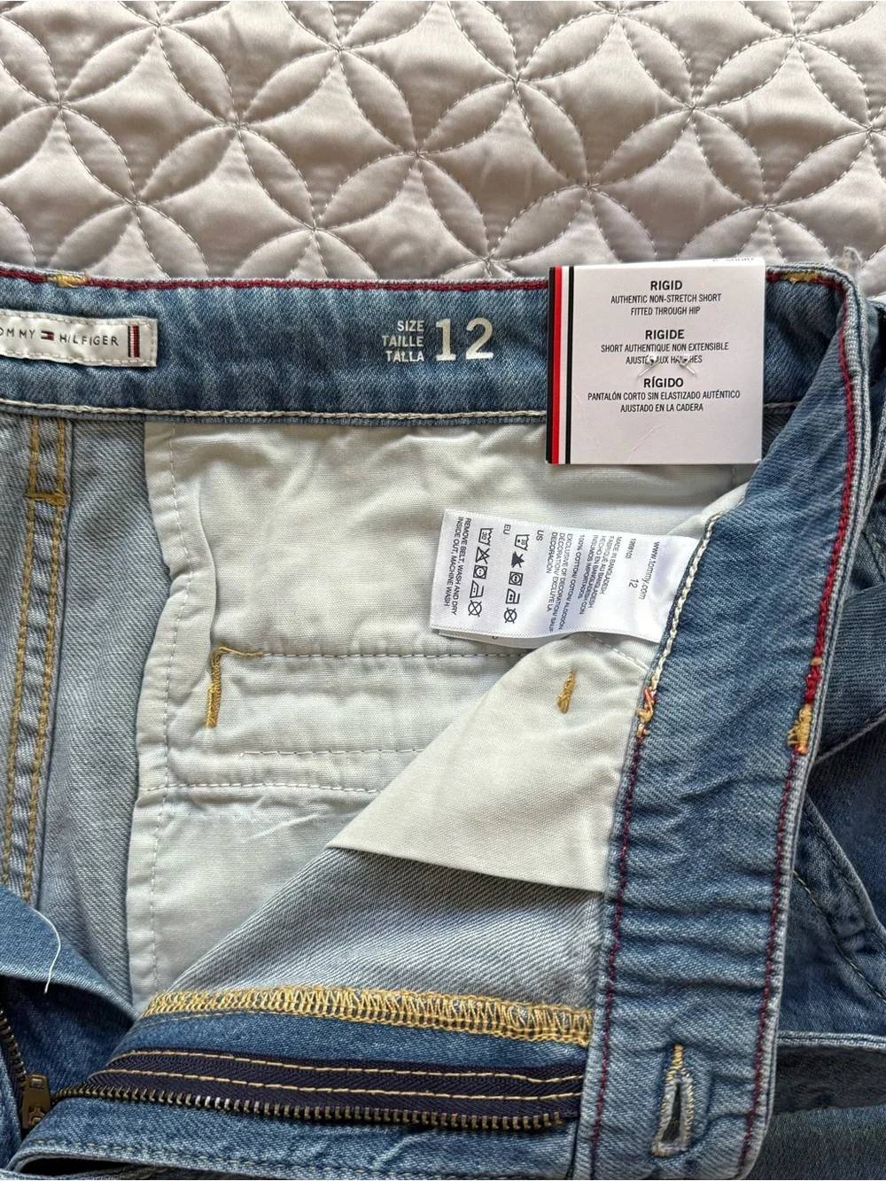 Tommy Hilfiger Light Blue Denim Tie-Waist Women's Shorts